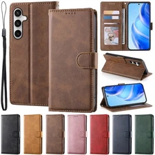 For Samsung S25 S24 S23 S22 S21 S20 Ultra Plus FE Flip Leather Wallet Case Cover