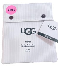 NWT UGG "RONICA" KING Sheet Set All Season Cooling Technology Color-Stone White