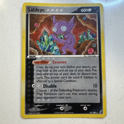 Pokemon TCG Sableye 10/100 EX Crystal Guardians 2006 Holo Rare - MP