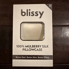 NEW NIB BLISSY 100 Mulberry Silk Pillowcase, Standard Ivory White 20x26
