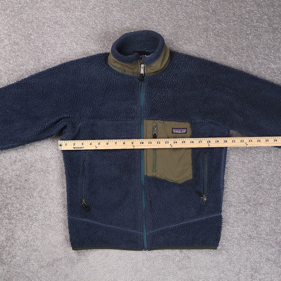 Chaqueta Patagonia Retro-X Deep Pile Pequeña Azul Manga Larga Cremallera Completa Forrada de Malla Foto 4 de 4