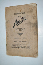 Handbook Of The Austin Ten 10 1937 Austin Motor Co. Ltd