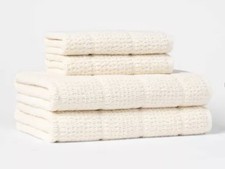 4pc Value Bathroom Towel Bundle Set 2 Bath  2 Hand - Threshold  Cream