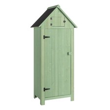 Wooden Garden Storage Shed Tool Cabinet w/ Lockable Door Roof 179 X 77 X 54 cm