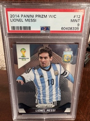 LIONEL MESSI 2014 PANINI PRIZM #12 WORLD CUP 1ST PRIZM CARD PSA 9 ARGENTINA