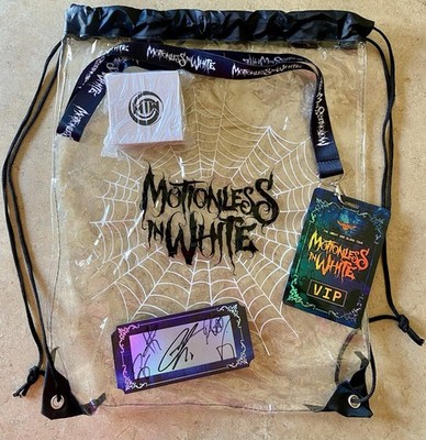 Motionless In White  Sweat And Blood Tour  VIP Bag, Signed Ticket, Pass, Pendant