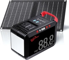  80W Solar Powered Generator with Panels 21W Included, 88.8Wh Lithium Battery 