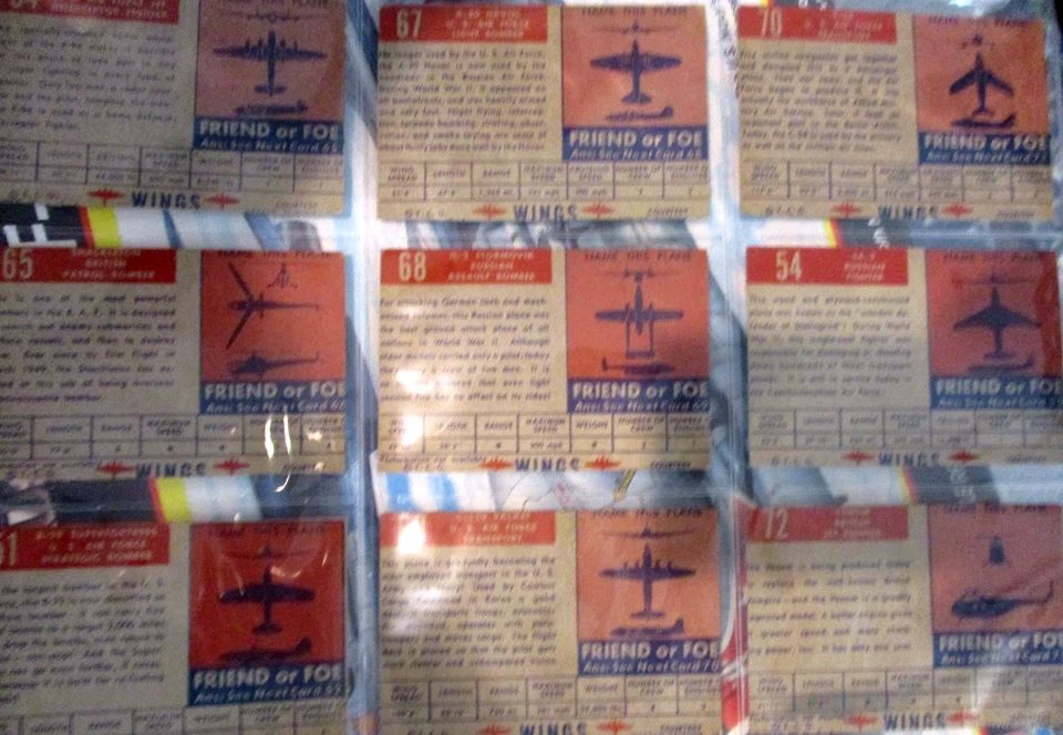 (9) 1950'S TOPPS WINGS WWII/COLD WAR ERA AIRCRAFT TRADING CARDS - Image 2 of 2