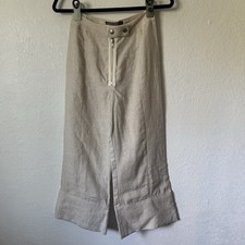 Reformation Women s Duanne Wide Leg Pants, Size 2, Cream , Linen