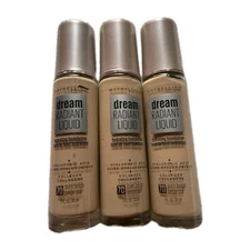 3x MAYBELLINE DREAM RADIANT LIQUID  HYDRATING FOUNDATION 70 PURE BEIGE 