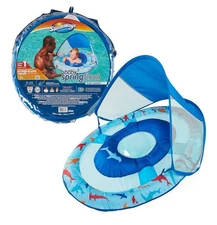 Swimways Sun Canopy Inflatable Baby Spring Pool Float for Kids 9-24 Months Shark