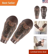 Adjustable Faux Leather Medieval Gauntlet Arm Guard - Perfect for Cosplay Events