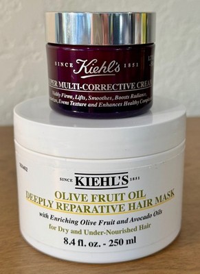Kiehl's Olive Fruit Oil Hair Mask 8.4 oz PLUS Multi-Corrective Cream 1.7 oz