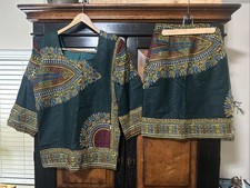 Vintage Custom Handmade Shirt And Skirt, Sunyani, Ghana 1999, Size S