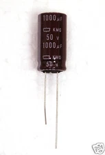 20pc Electrolytic Capacitor KMG 1000uF 50V -55~+105℃ Nippon Chemi-Con 13x25mm