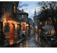 Paint By Numbers Adults kids Town City Night DIY Painting Kit 40x50CM Canvas