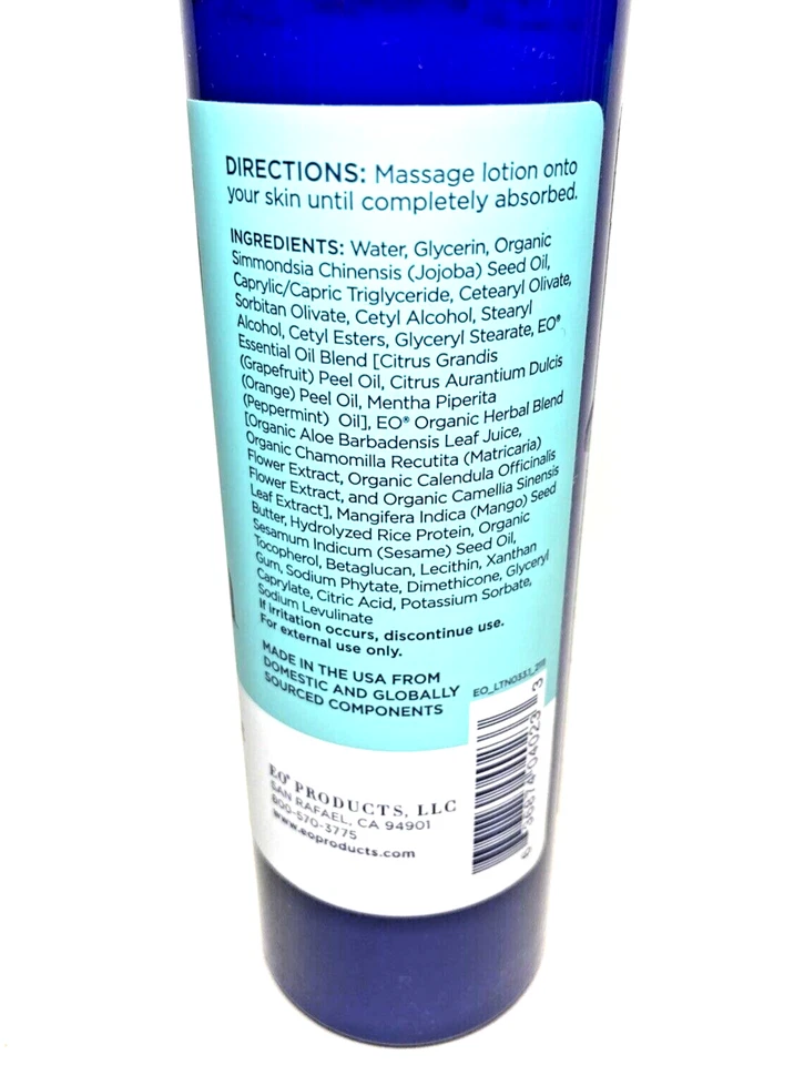 (Paquete de 2) EO - Loción corporal - Pomelo y menta - Estar despierto - 8 oz CORREO PRIORITARIO Foto 3 de 3