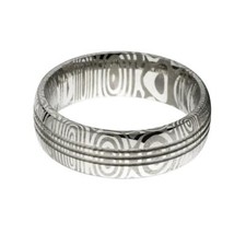 New 7mm Wide Damascus Steel Ring