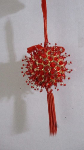 DE COLECCIÓN ~ Juego de 2 adornos navideños con cuentas y lentejuelas alfiler bola y huevo en forma - Imagen 5 de 5