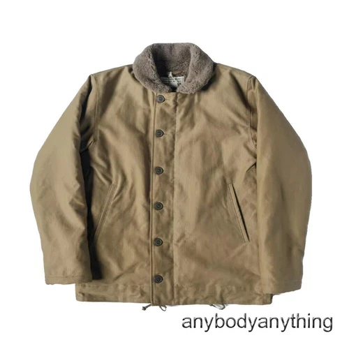 Bronson Heavy-Duty N-1 Deck Jacket Plain Version Jungle Cloth Wool Lined Coat - Picture 5 of 36