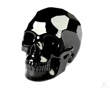 3.5" Faceted Black Obsidian Hand Carved Crystal Skull, Realistic, Healing
