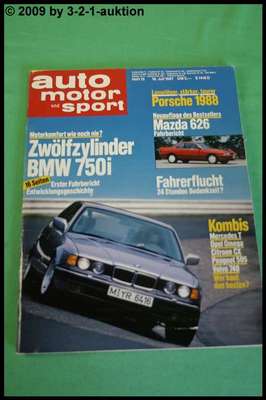 AMS Auto Motor Sport 15/87 BMW 750i Mercedes 200 T Mazda 626 Volvo 740 GL