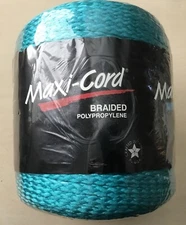 NEW in Pkg Maxi-Cord Braided Polypropylene Macrame 100 Yds 6mm Teal