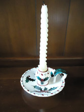 Vtg. Lefton Holly Candy Cane Candle Holder 1950's