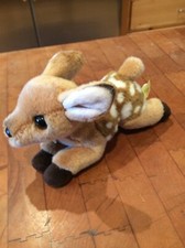 2018 Aurora Miyoni Plush Spotted Fawn Brown Laying Stuffed Animal Soft Deer 7  