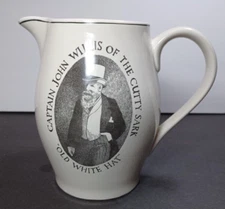 VTG CUTTY SARK 1869 SCOTCH WHISKY CAPTAIN JOHN WILLIS "OLD WHITE HAT" PITCHER