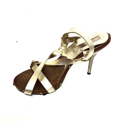 Michael Kors Collection Gold Leather Metal Heels Size B
