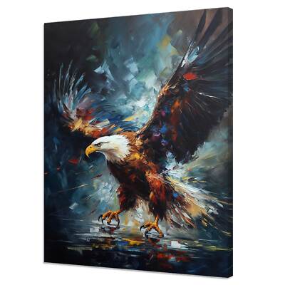 Majestätischer Adler Vogel fliegender Vogel bunt Gemälde Stil Leinwandbild Wandbild