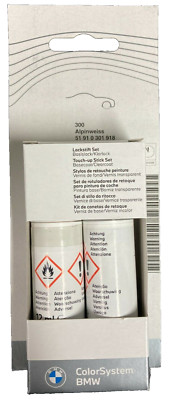 Original BMW Lackstift Set Alpinweiss 300 12ml inkl. Klarlack 12ml 