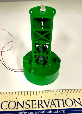 LIGHTED BLINKING Green Waterline Navigation Buoy RTR O Scale