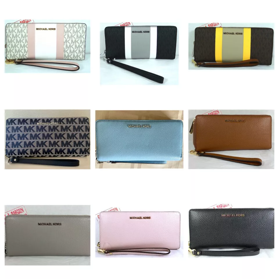 Michael michael kors jet set travel large pebbled leather wristlet new arrivals