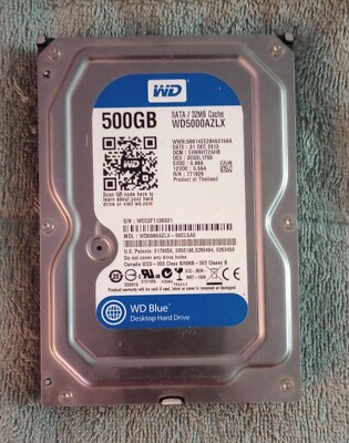 Western Digital Blue 500GB, Internal, 7200 RPM, 3,5in (WD5000AZLX) Hard Disk
