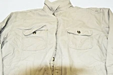 Outdoor Life Men's Button Down Front Pockets Cotton Long Sleeve Shirt Beige L