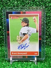 Brent Honeywell 2022 Donruss Retro SP Pink Fireworks Auto 067/199 Oakland