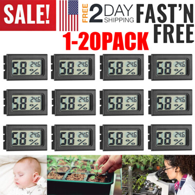5-20PCS Humidity Meter Mini Digital Indoor Thermometer Hygrometer Temperature US