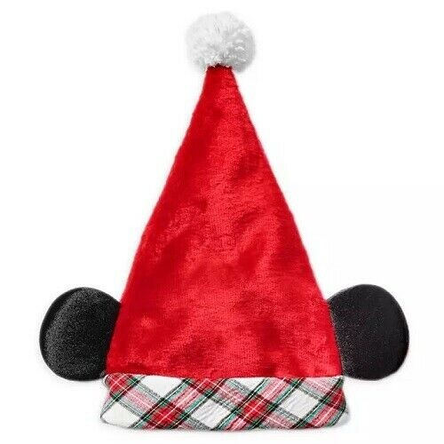 Mickey Mouse Plaid Santa Hat with Ears 