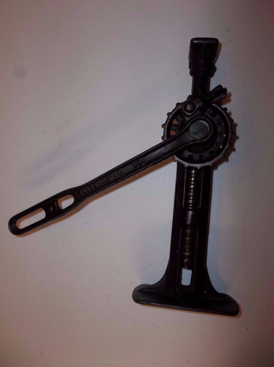 OLDキャストアイアンジャック RARE Vtg Antique Cast Iron Auto Car Jack Elite MFG Co. Ashland OH