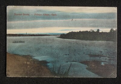 1920s? Sunset Scene Prince Albert SK Canada Census Division 15 Co Postcard