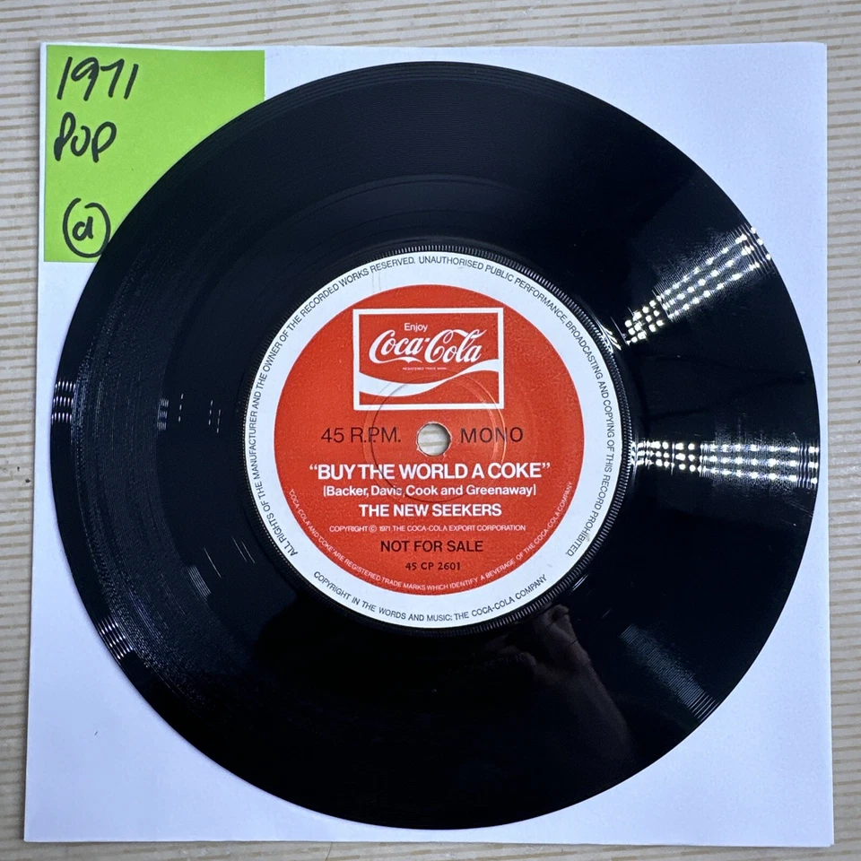 The New Seekers - Buy The World A Coke 7” Double A Single VG+ Promo Copy - Image 3 of 4