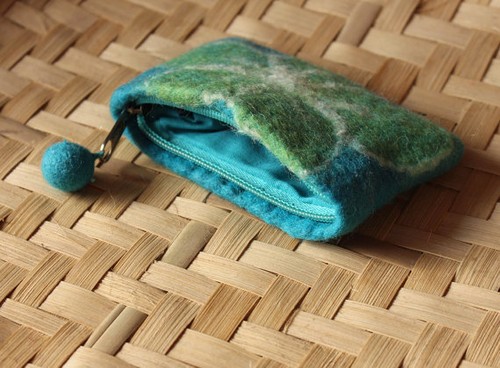 Flower Women's Felt Coin Purse Pouch Nepal 3x5 inches - Picture 12 of 14