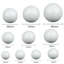 Polystyrene Balls Solid Sweet Styrofoam Balls Tree Craft Bauble 20-80mm Spheres