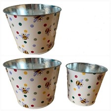 WYPRZEDAŻ❀❀ EMMA BRIDGEWATER 3 Polka Dot Bee M&S KWIACIARNIA Puszka WIELKANOCNE DONICZKI