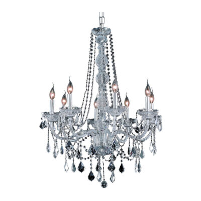 Chrome with French Pendant Crystal Chandelier Light Fixture Dining Room or Foyer