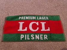 Seltene Vintage LCL Pilsner Premium Lager Bier Bar Handtuch Breweriana