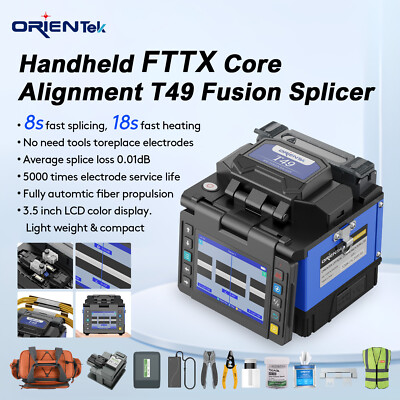 Orientek T49 Fiber Optic Fusion Splicer Ship From USA with 8s Fast Splicing