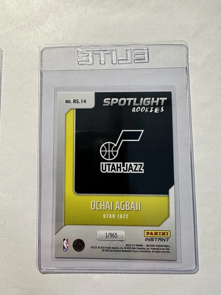 2022-23 Panini Instant “SPOTLIGHT ROOKIES” OCHAI AGBAJI 1/965 Card #RS14 RC - Image 3 of 3